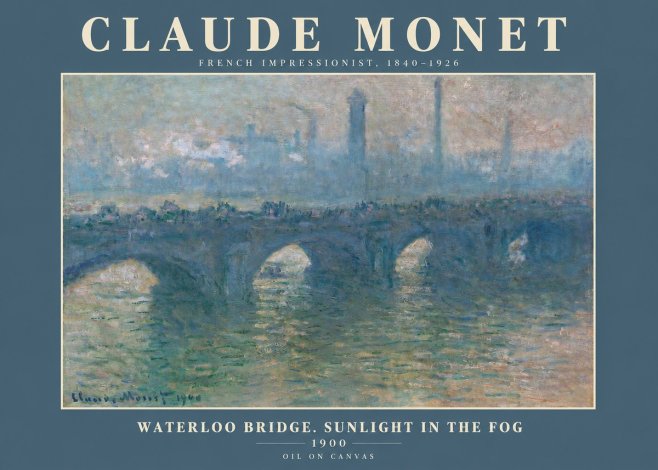 Monet Waterloo Bridge. Sunlight in the Fog No2 - Affiche