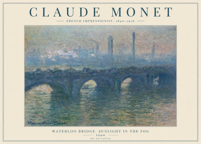 Monet Waterloo Bridge. Sunlight in the Fog No4 - Affiche