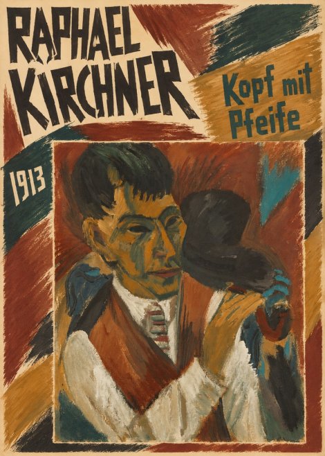 Raphael Kirchner Kopf Mit Pfeife No4 - Affiche