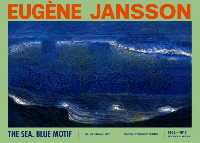 Eugène Jansson The Sea. Blue Motif No4 - Affiche
