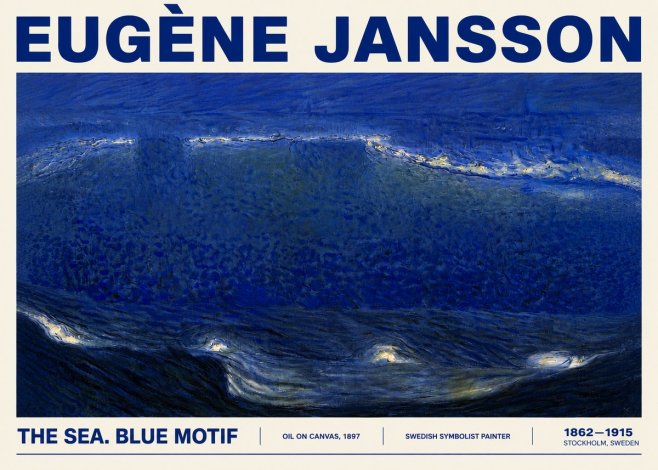 Eugène Jansson The Sea. Blue Motif No5 - Affiche