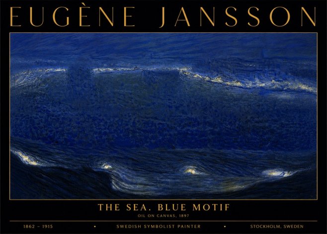 Eugène Jansson The Sea. Blue Motif No6 - Affiche