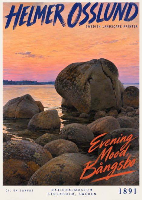 Helmer Osslund Evening Mood, Bångsbo - 1891 No2 - Affiche