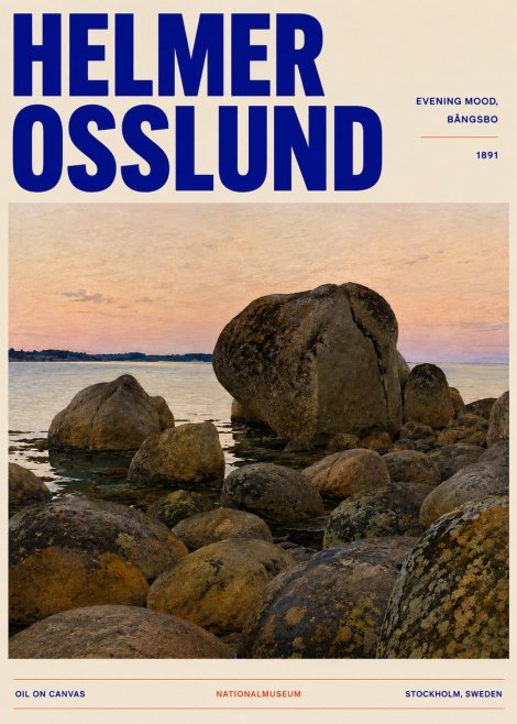 Helmer Osslund Evening Mood, Bångsbo - 1891 No5 - Affiche