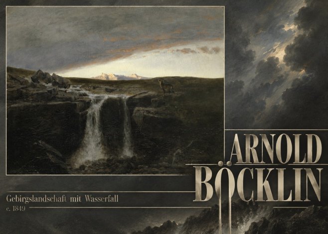 Arnold Böcklin Gebirgslandschaft Mit Wasserfall No6 - Affiche