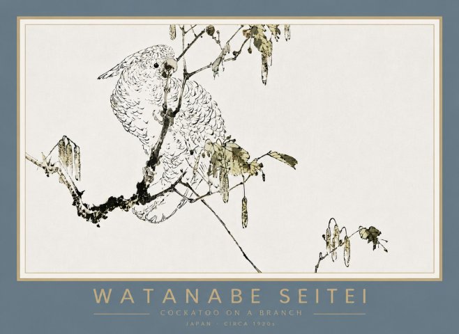 Watanabe Seitei Cockatoo on a Branch No4 - Affiche