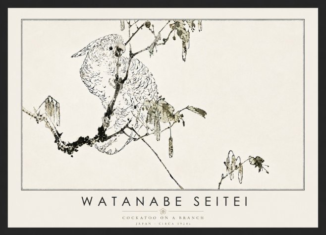 Watanabe Seitei Cockatoo on a Branch No6 - Affiche