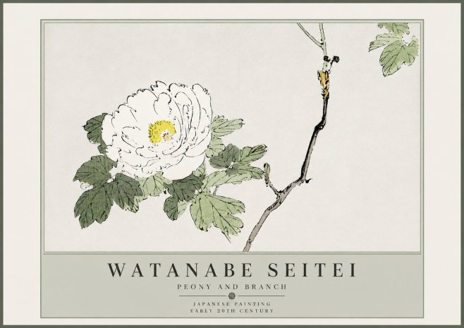 Watanabe Seitei Peony and Branch No5 - Affiche