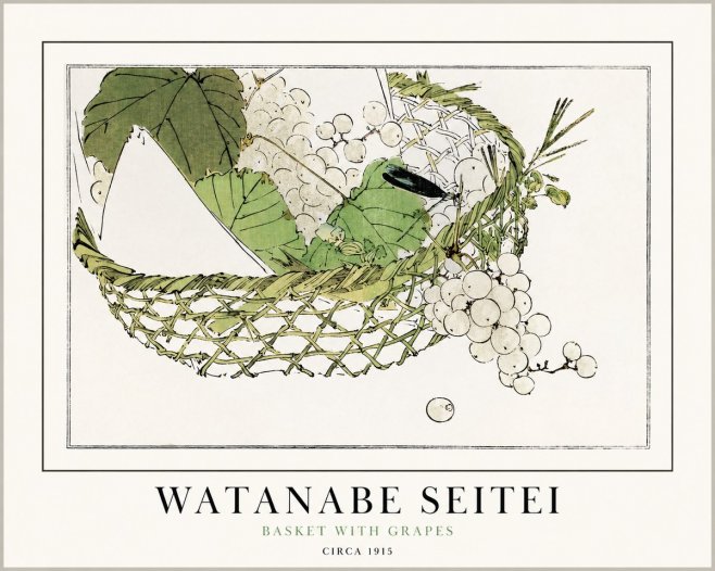 Watanabe Seitei Basket with Grapes No1 - Affiche