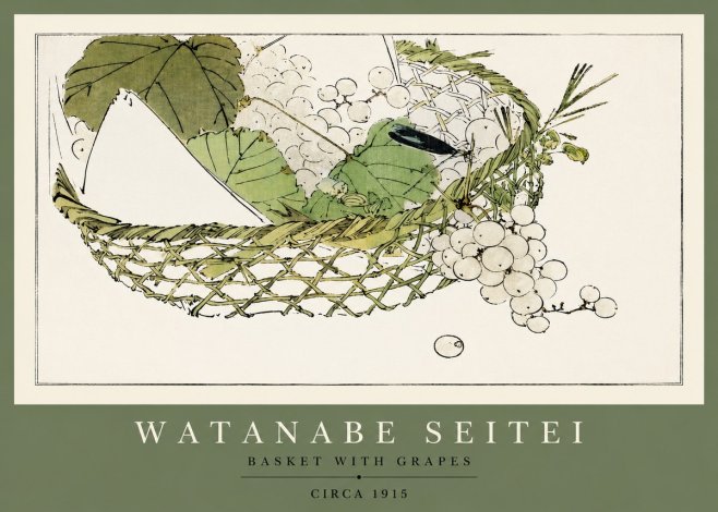 Watanabe Seitei Basket with Grapes No2 - Affiche