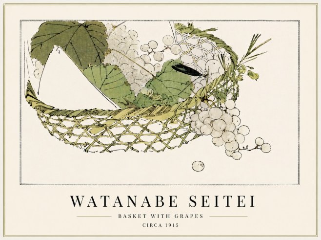 Watanabe Seitei Basket with Grapes No3 - Affiche