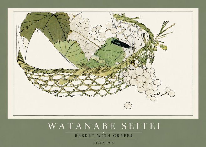 Watanabe Seitei Basket with Grapes No4 - Affiche