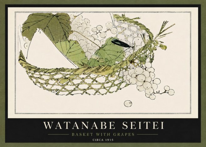 Watanabe Seitei Basket with Grapes No5 - Affiche