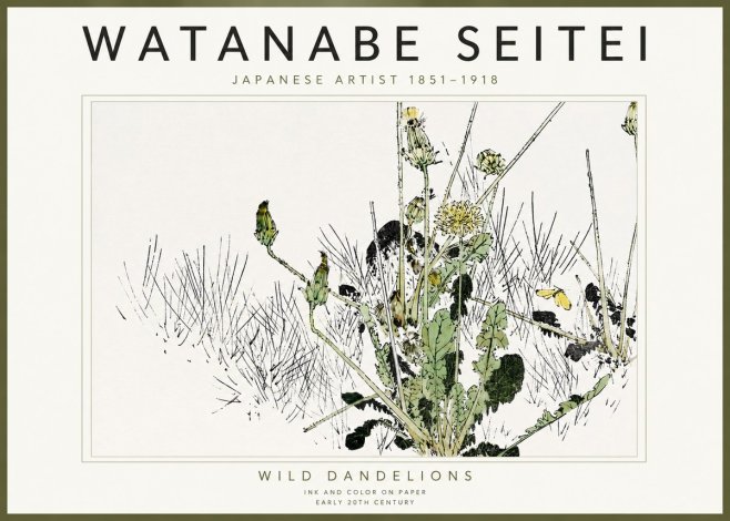 Watanabe Seitei Wild Dandelions No2 - Affiche