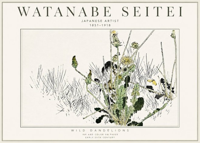 Watanabe Seitei Wild Dandelions No3 - Affiche