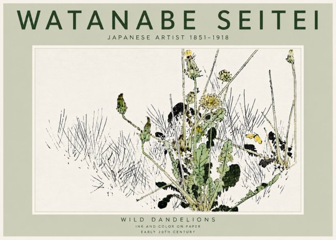 Watanabe Seitei Wild Dandelions No6 - Affiche