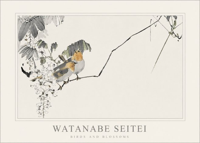 Watanabe Seitei Birds and Blossoms No1 - Affiche