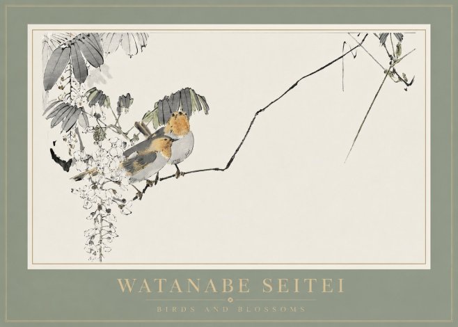 Watanabe Seitei Birds and Blossoms No2 - Affiche