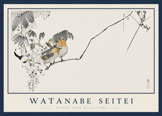 Watanabe Seitei Birds and Blossoms No3 - Affiche