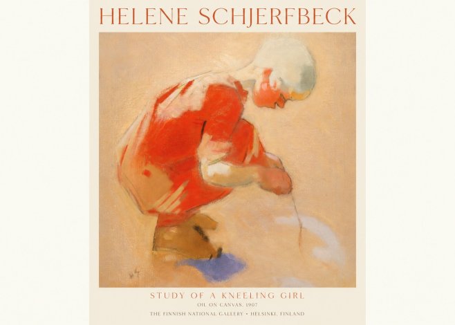 Helene Schjerfbeck Study of a Kneeling Girl No1 - Affiche