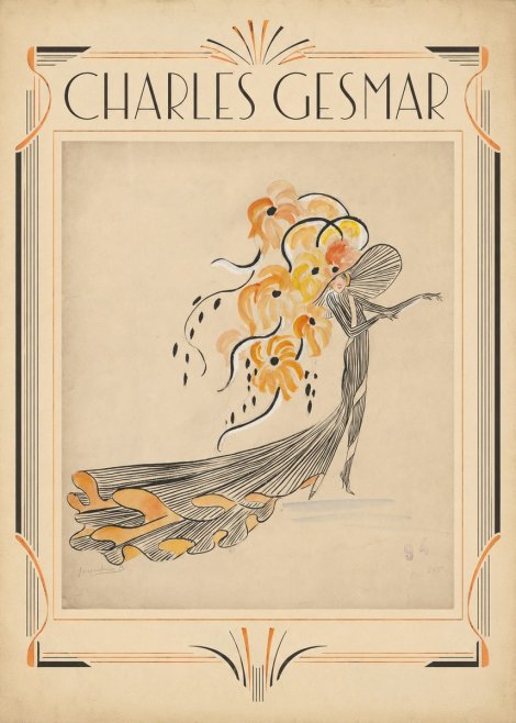 Charles Gesmar Lady with Floral Headdress No1 - Affiche