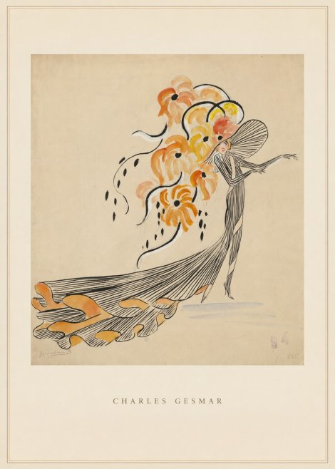 Charles Gesmar Lady with Floral Headdress No3 - Affiche
