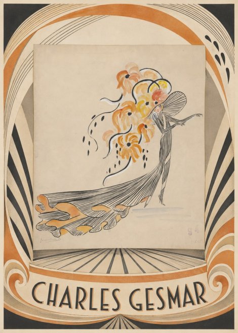 Charles Gesmar Lady with Floral Headdress No4 - Affiche