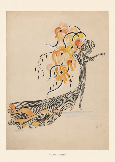 Charles Gesmar Lady with Floral Headdress No5 - Affiche