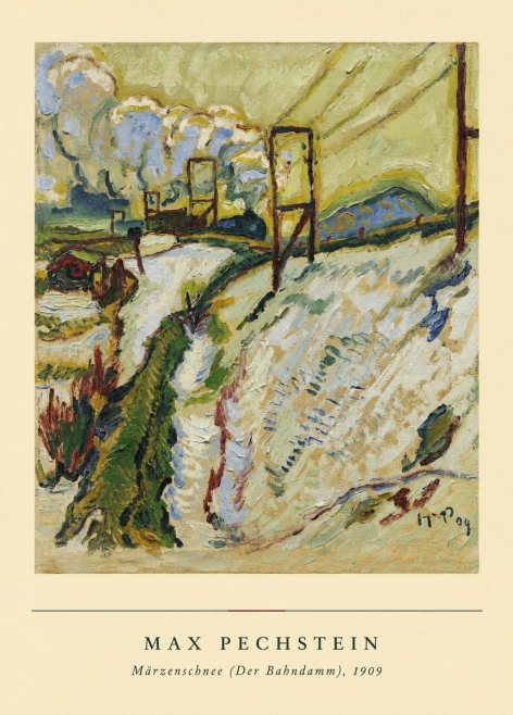 Max Pechstein Märzenschnee (Der Bahndamm) 1909 No6 - Affiche