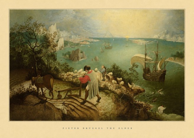 Pieter Bruegel Landscape with the Fall of Icarus II No5 - Affiche
