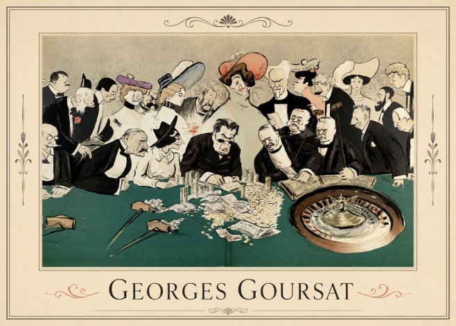 Georges Goursat At the Roulette Table No1 - Affiche