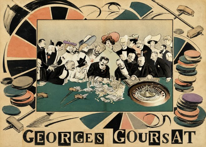 Georges Goursat At the Roulette Table No6 - Affiche