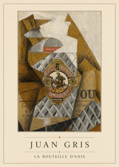 Juan Gris La Bouteille D'anis No4 - Affiche