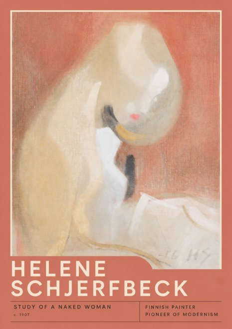 Helene Schjerfbeck Study of a Naked Woman No2 - Affiche