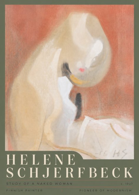 Helene Schjerfbeck Study of a Naked Woman No5 - Affiche