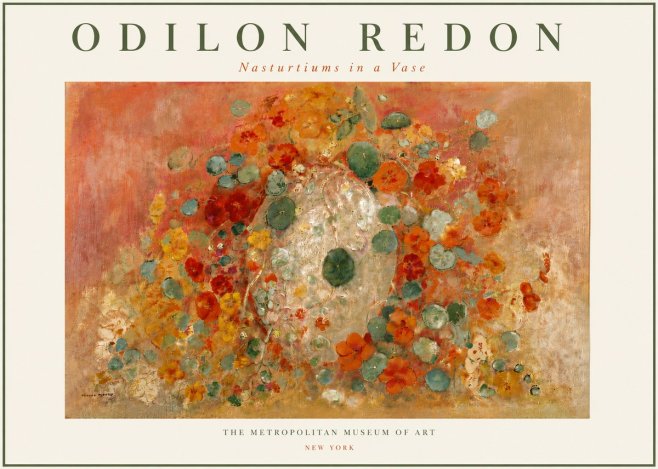 Odilon Redon Nasturtiums in a Vase No4 - Affiche