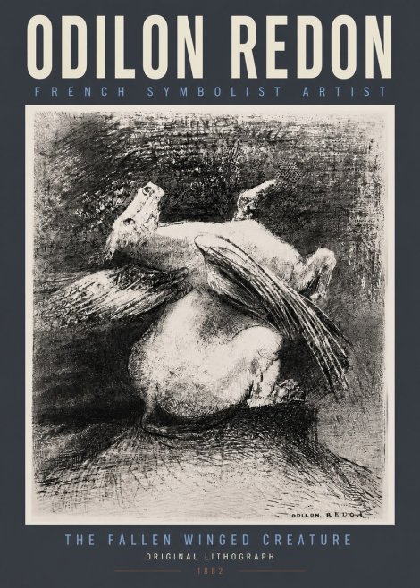 Odilon Redon The Fallen Winged Creature No2 - Affiche