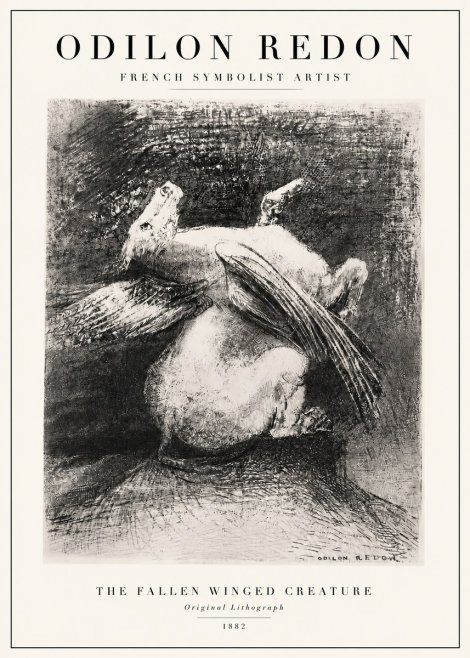 Odilon Redon The Fallen Winged Creature No3 - Affiche