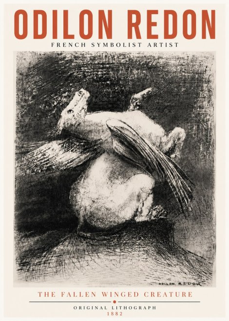 Odilon Redon The Fallen Winged Creature No5 - Affiche