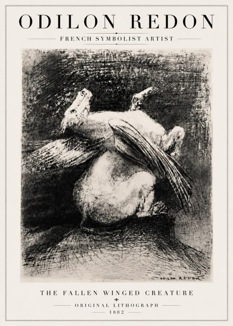 Odilon Redon The Fallen Winged Creature No6 - Affiche