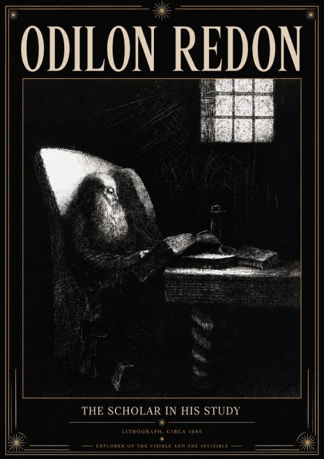 Odilon Redon The Scholar in His Study No3 - Affiche
