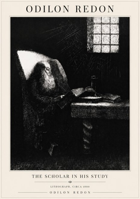 Odilon Redon The Scholar in His Study No6 - Affiche