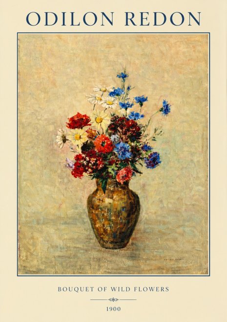 Odilon Redon Bouquet of Wild Flowers I No3 - Affiche
