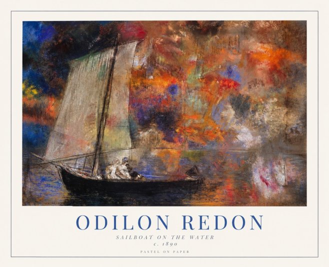 Odilon Redon Sailboat on the Water No1 - Affiche