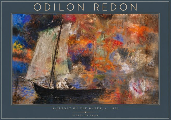 Odilon Redon Sailboat on the Water No4 - Affiche