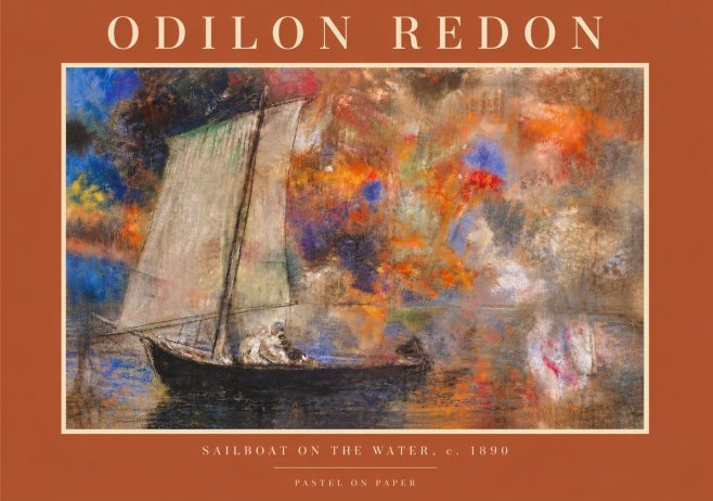 Odilon Redon Sailboat on the Water No6 - Affiche