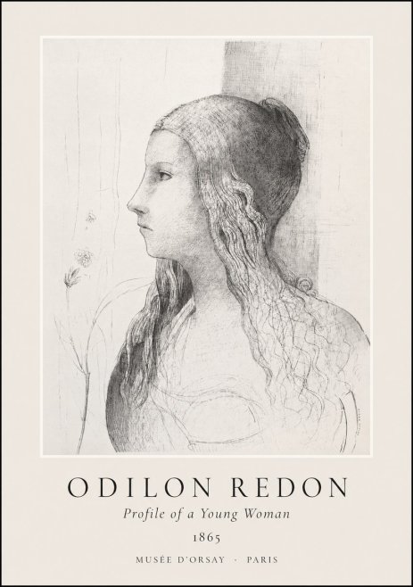 Odilon Redon Profile of a Young Woman No1 - Affiche