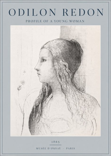 Odilon Redon Profile of a Young Woman No2 - Affiche