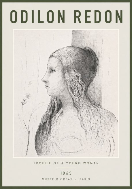 Odilon Redon Profile of a Young Woman No4 - Affiche