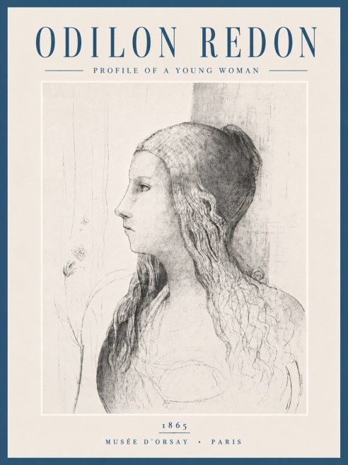 Odilon Redon Profile of a Young Woman No6 - Affiche